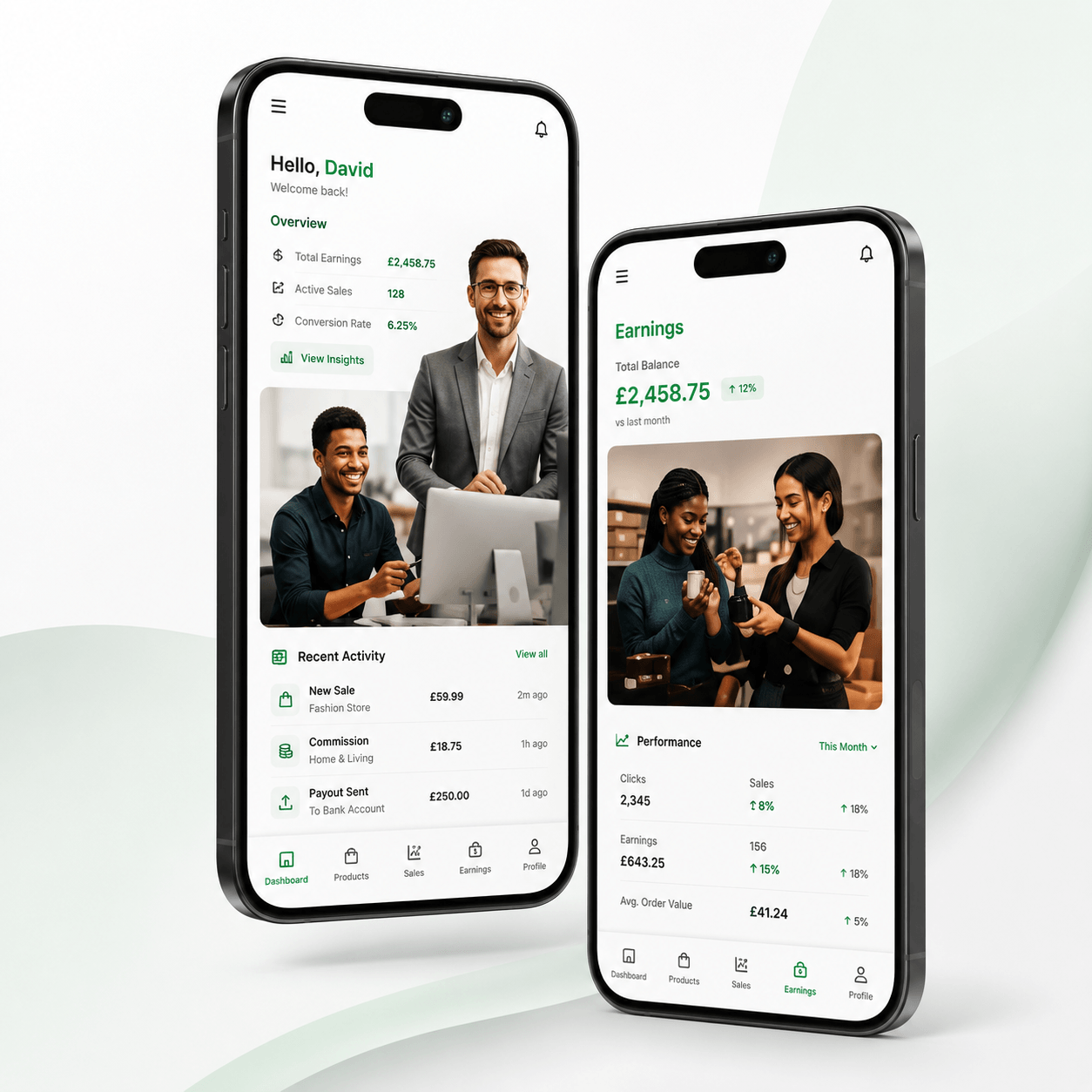 Two phone mockups for UkaMart