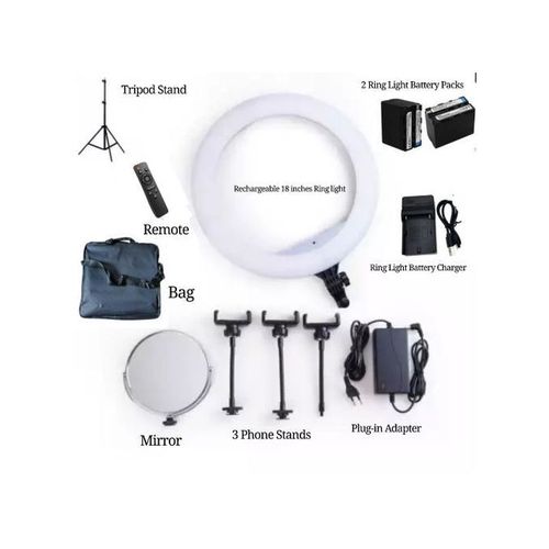 18 INCHES RECHARGEABLE RINGLIGHT WITH BATTERY