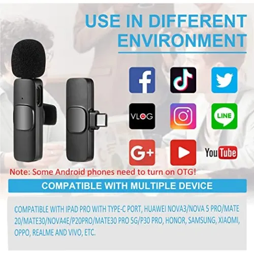 Wireless Lavalier Double Microphone For Smartphone11
