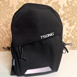 black compact backpack