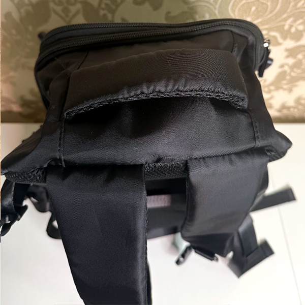 black nylon backpack