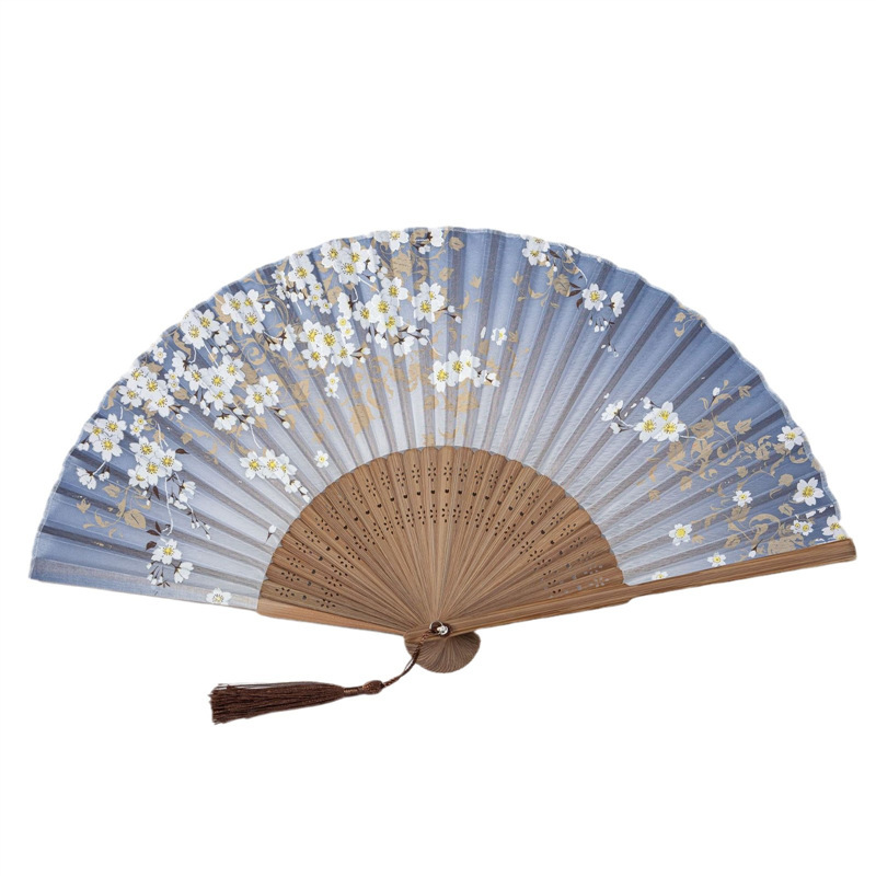 Vintage boutique folding fan silk fan silk gift folding fan high-end ancientry dance cheongsam folding fan - Image 2