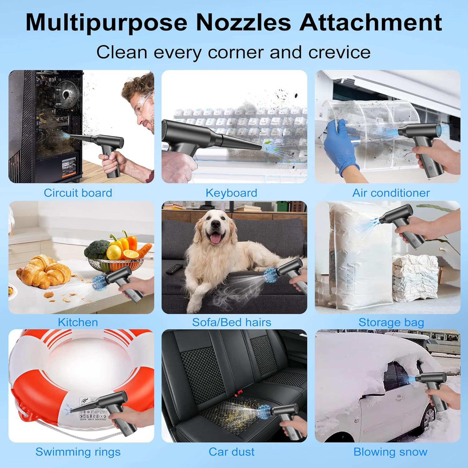 Mini Wireless Dust Blower 130000RPM Brushless Turbo Fan Keyboard & PC Cleaner UK - Image 4