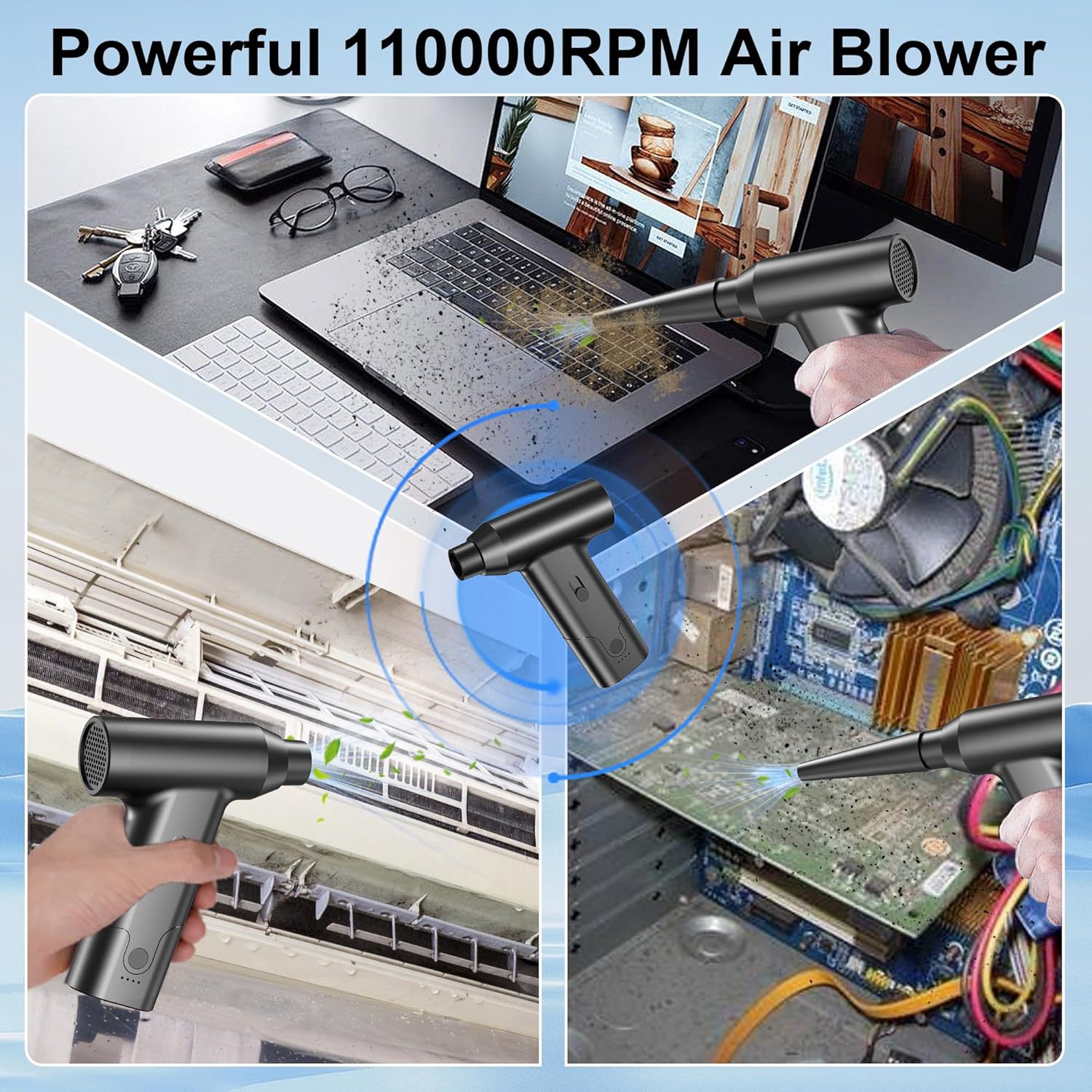 Mini Wireless Dust Blower 130000RPM Brushless Turbo Fan Keyboard & PC Cleaner UK - Image 5