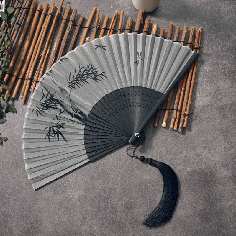 Vintage boutique folding fan silk fan silk gift folding fan high-end ancientry dance cheongsam folding fan - Image 3