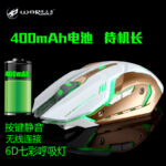 Fenghuolang Wireless Silent Gaming Mouse 2.4 G White for Laptop Office