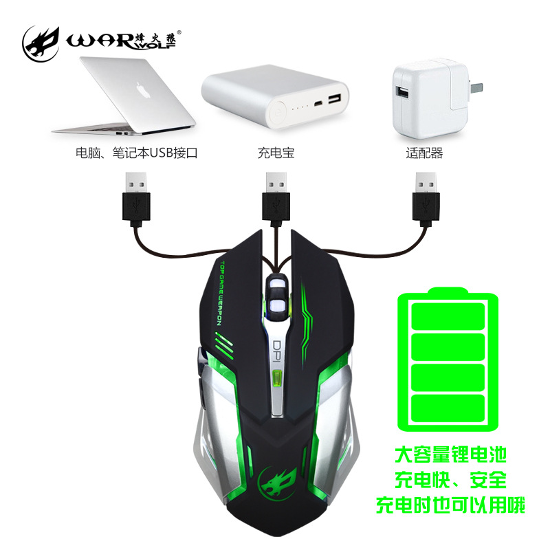Fenghuolang Wireless Silent Gaming Mouse 2.4 G White for Laptop Office - Image 4