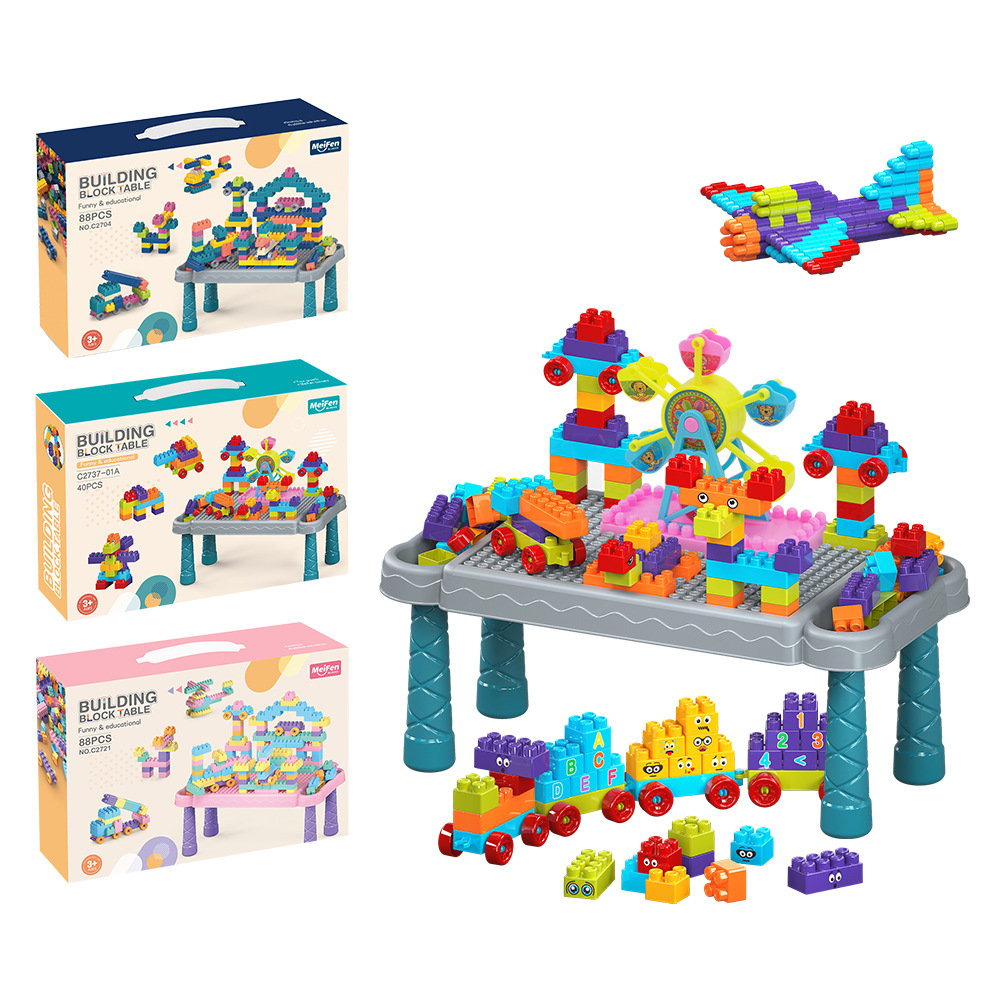 DIY Building Blocks Table Set, Portable Gift Box Kids Toy - Image 5