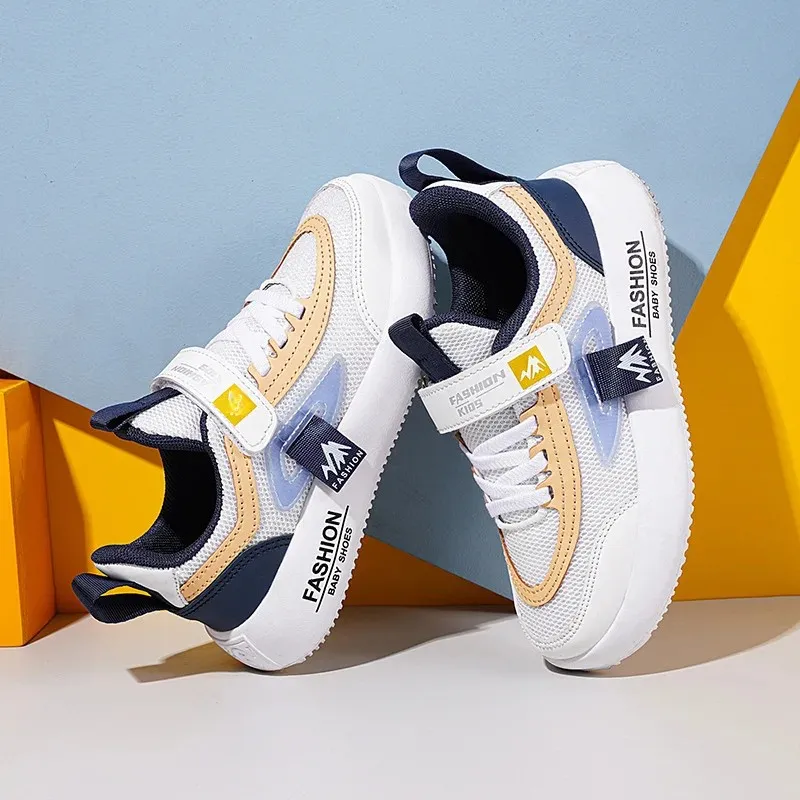 Breathable Kids Mesh Sneakers White Blue 813 for Spring Autumn - Image 3