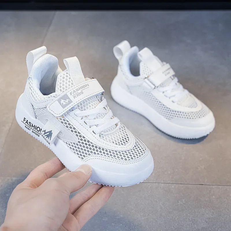 Breathable Kids Mesh Sneakers White Blue 813 for Spring Autumn - Image 4