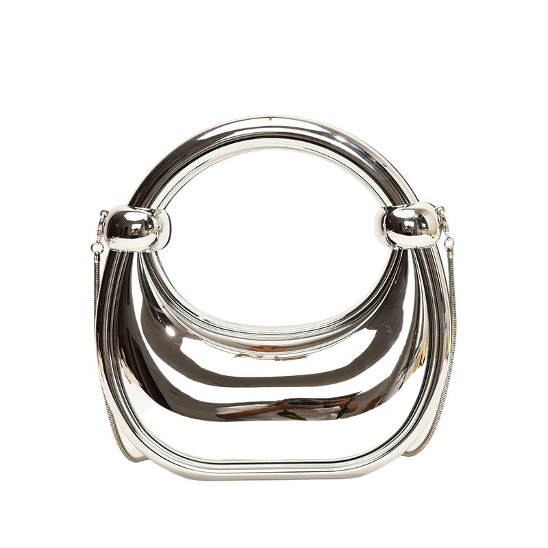 Luxury Gold Acrylic Beaded Box Handbag - Image 5