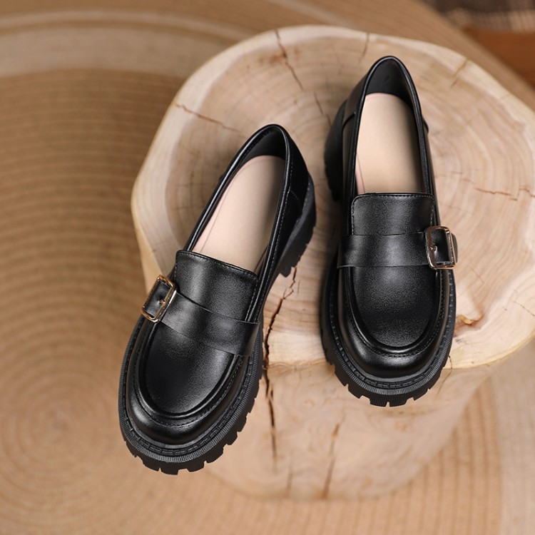 Elegant Thick-Soled British Style Loafers - Image 3