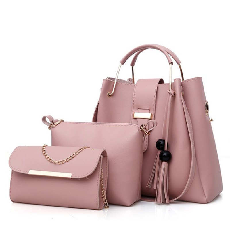 2026 new women's bag European and American fashion all-match beads tassel mother and child bag three-piece portable shoulder messenger bag