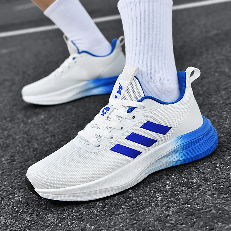2025 Casual Running Sneakers, Versatile Couple Outdoor Shoes White Blue 36-45 - Image 3