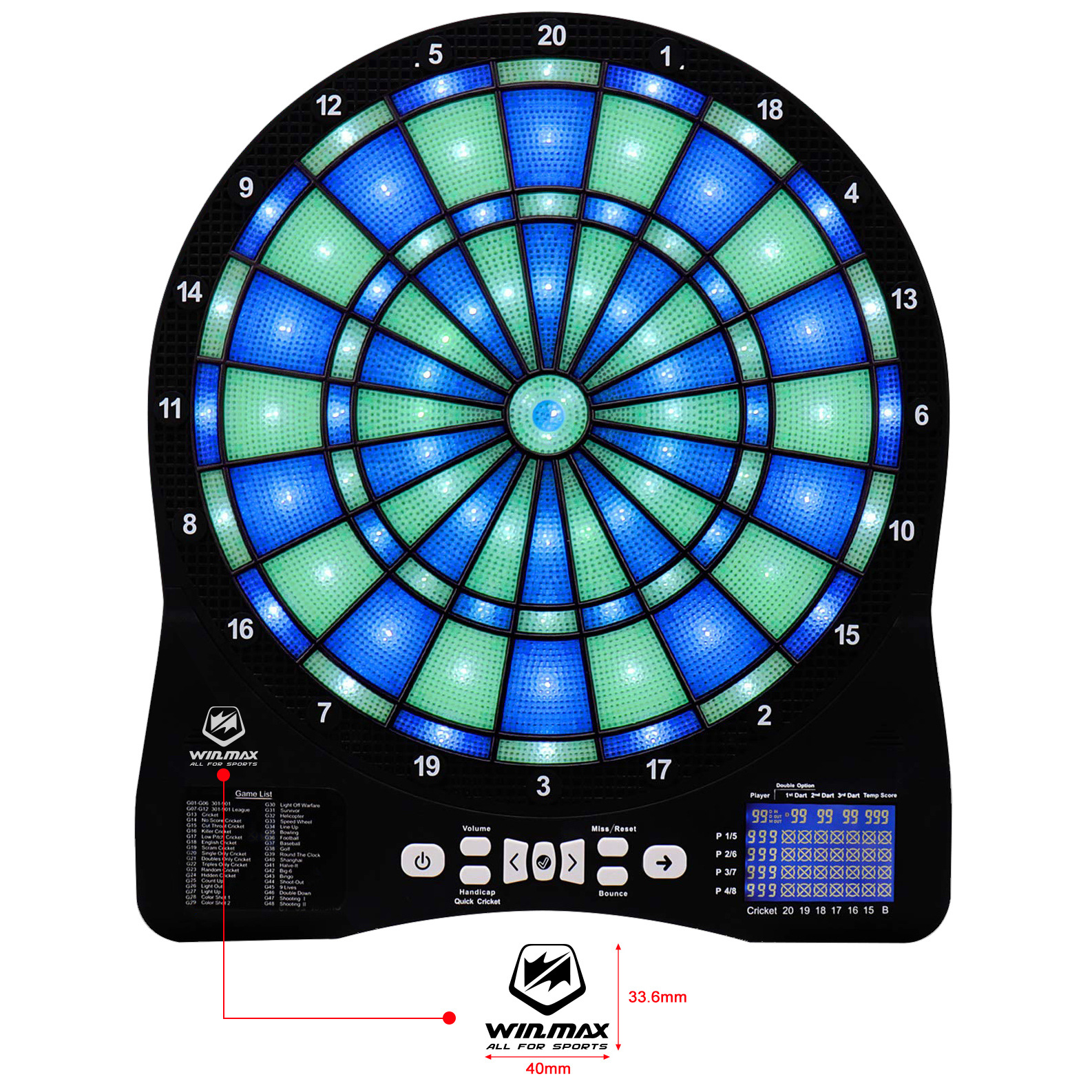 Luminous Electronic Soft Tip Dartboard Set - Image 5