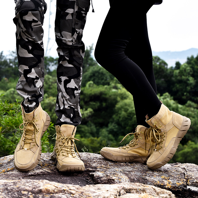 Foreign trade cross-border hot selling autumn and winter couple's high-top men's and women's boots desert boots outdoor leather Martin shoes Wolf War II - Image 3