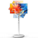 32 Inch HD Smart Mobile TV Touch Screen Karaoke Display White 8 GB 128 GB Wireless Projection