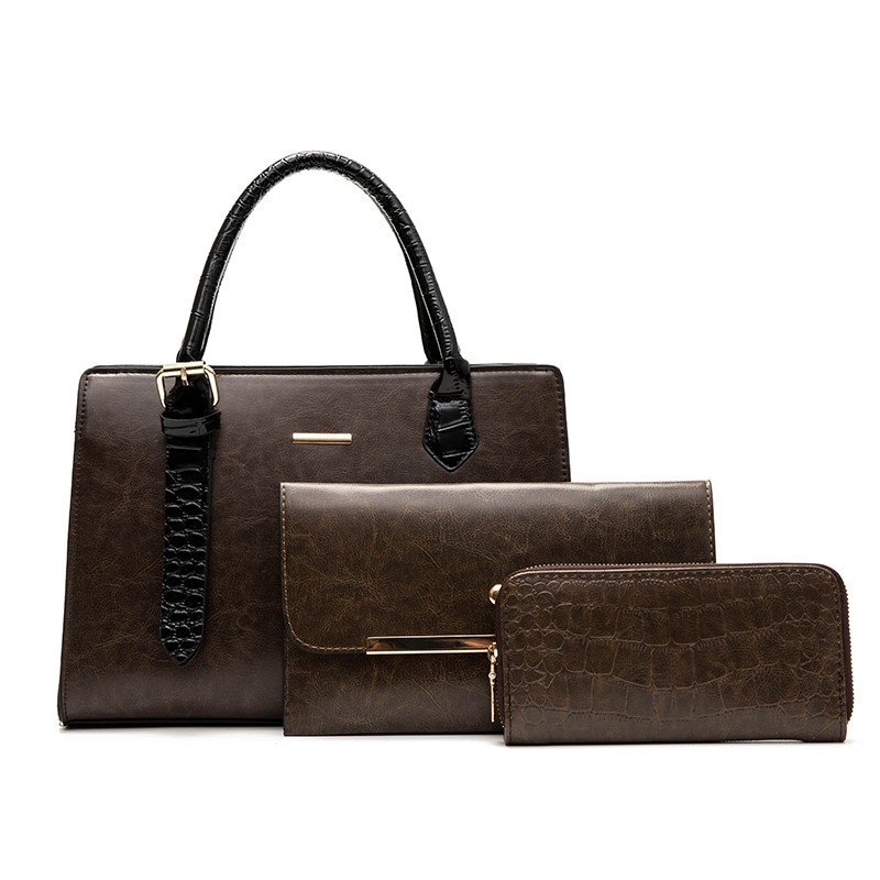 3-Piece Retro European Shoulder Messenger Bag Set women's shoulder messenger bag three-piece set mother and child bag - Image 2