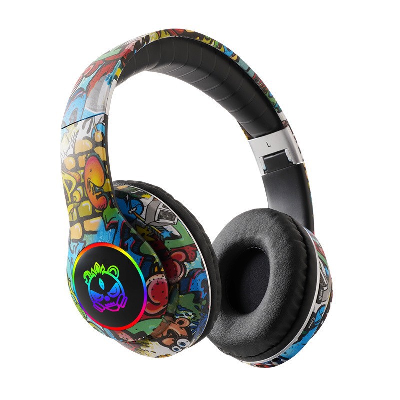 Children’s Bluetooth Headphones Noise Reduction Graffiti for Gaming