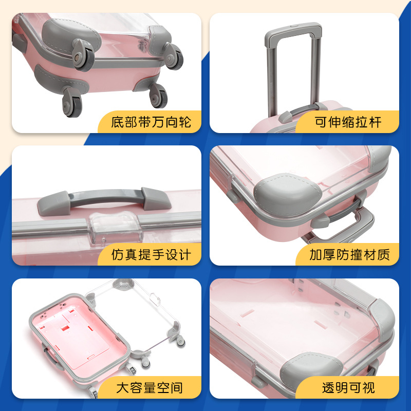 Mini Solid Colour Cosmetics Trolley Case - Image 5