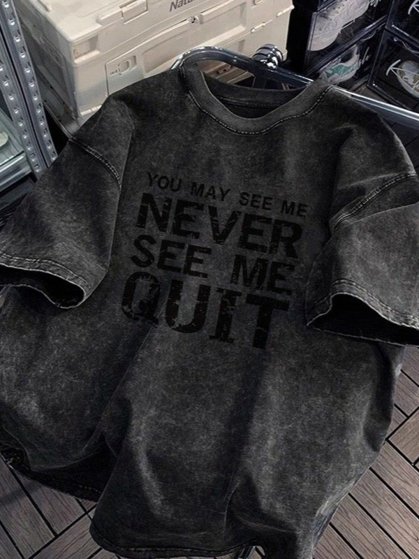 Heavy American retro oversize washed and worn loose cotton base couple summer short sleeve T-shirt men and women