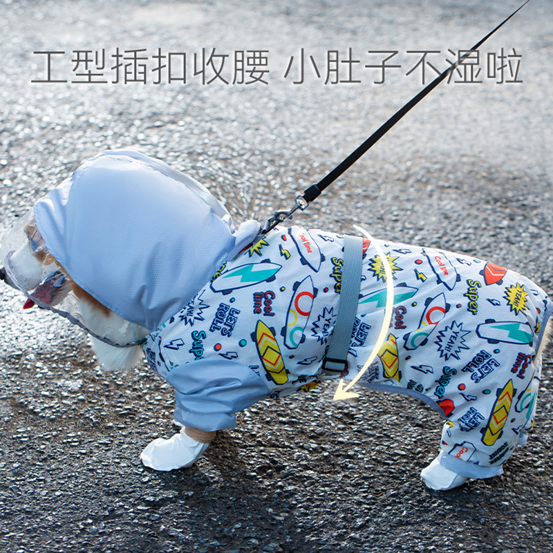 Fun Corgi Cartoon Dog Raincoat Poncho - Image 3