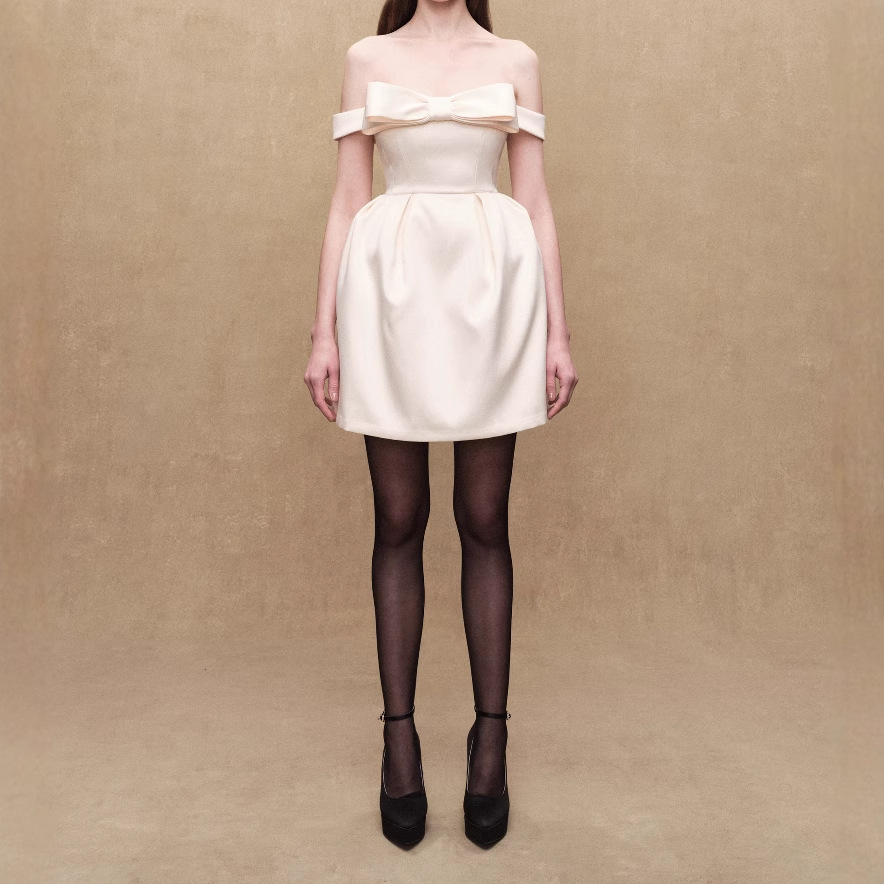 Elegant Off-Shoulder Bow Princess Pettiskirt Dress - Image 4