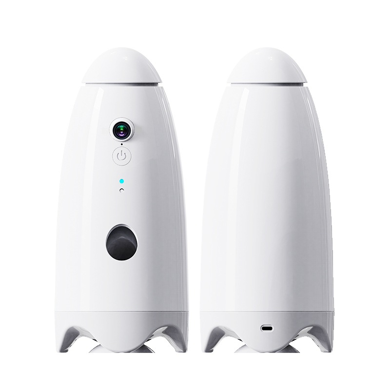 Smart Pet Feeder with Camera App Remote Control White