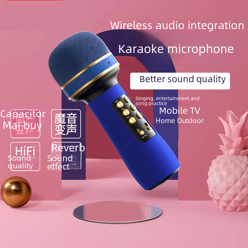 Bluetooth Karaoke Microphone WS898 Wireless Singing Mic Pink - Image 4