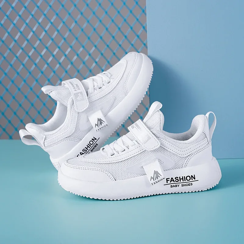 Breathable Kids Mesh Sneakers White Blue 813 for Spring Autumn - Image 2