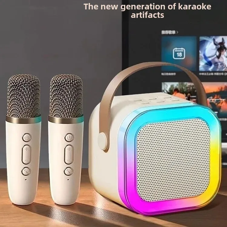 Wireless Bluetooth Karaoke Microphone with Double Mic, KTV Home Singing Gadget