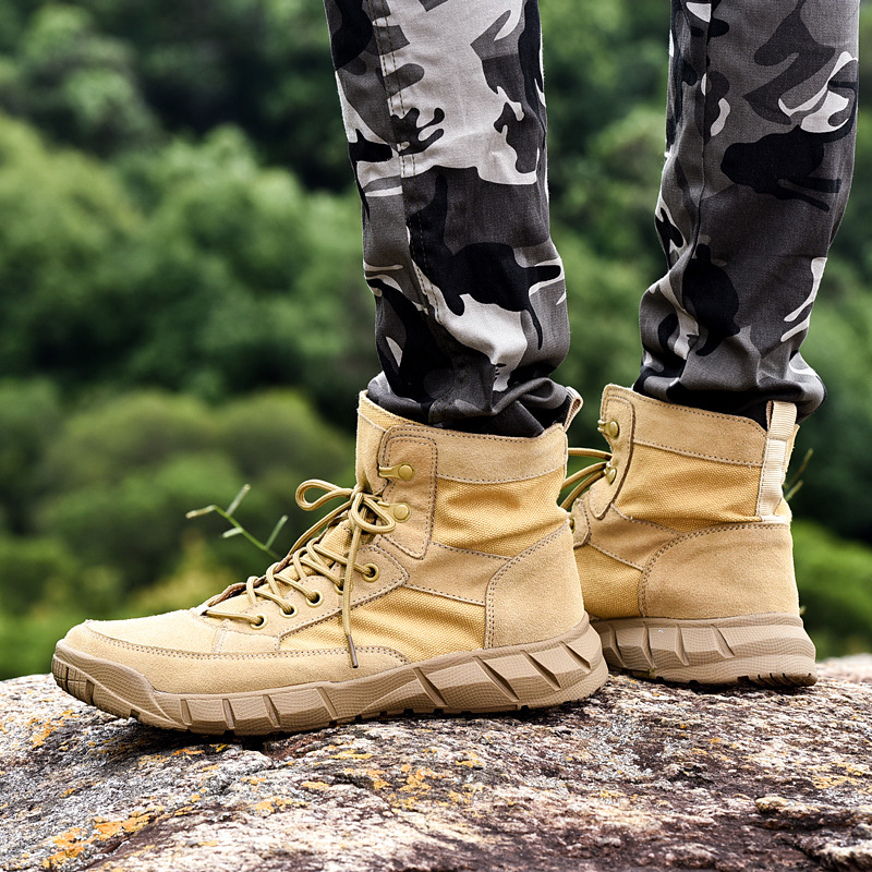 Foreign trade cross-border hot selling autumn and winter couple's high-top men's and women's boots desert boots outdoor leather Martin shoes Wolf War II - Image 4