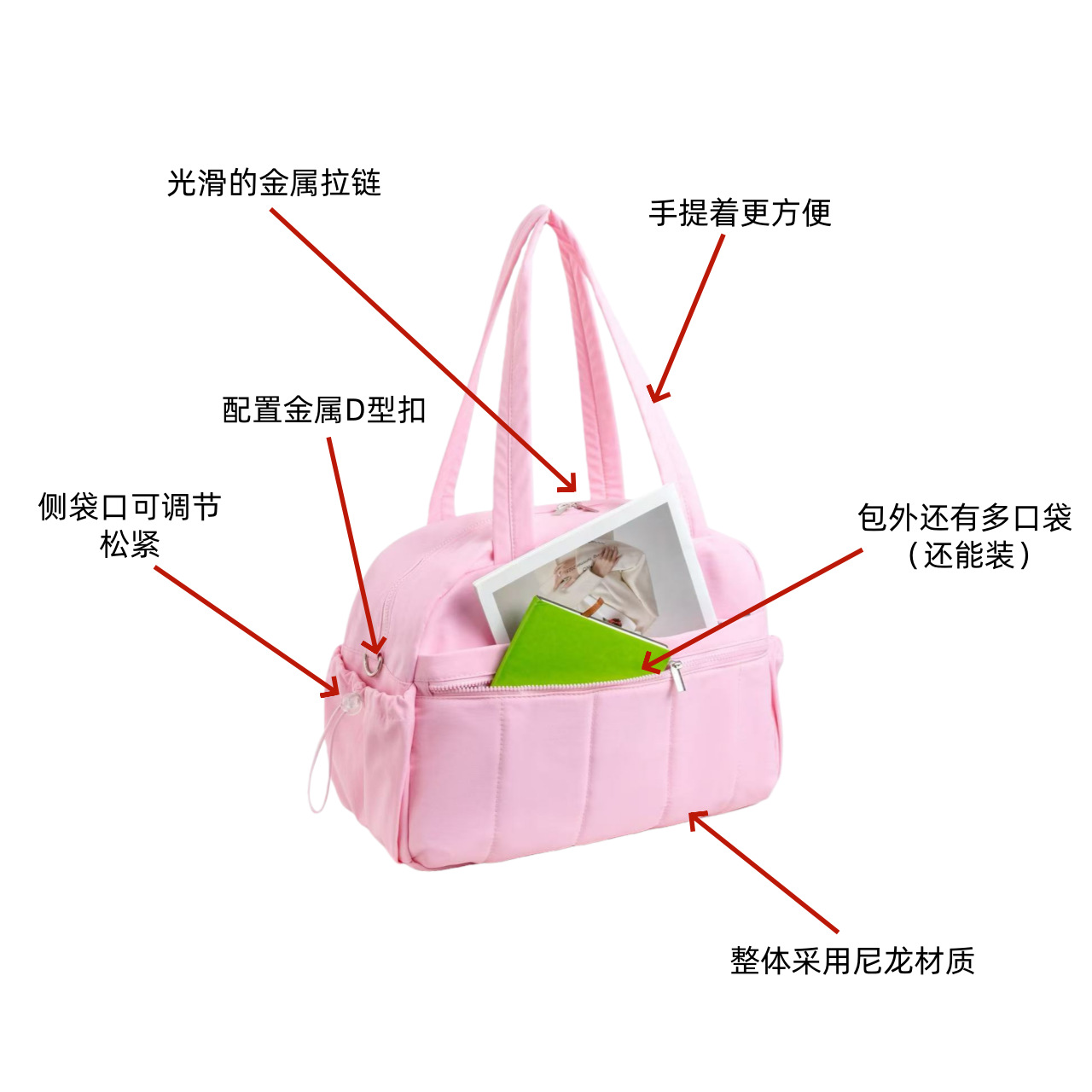 Stylish Waterproof Women's Gym Travel Duffel Bag - Image 5