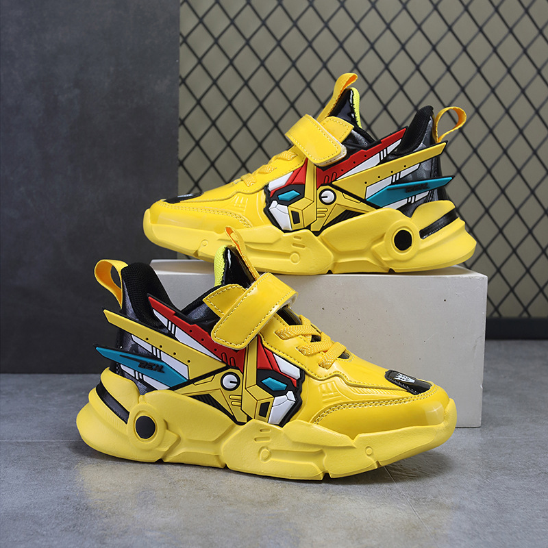 Boys Running Sneakers Leather Surface 815 Yellow Casual Shoes - Image 2