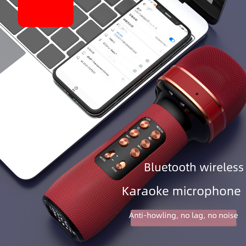 Bluetooth Karaoke Microphone WS898 Wireless Singing Mic Pink - Image 5
