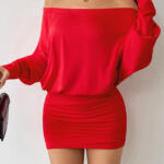 Stylish Red Off Shoulder Bodycon Mini Dress