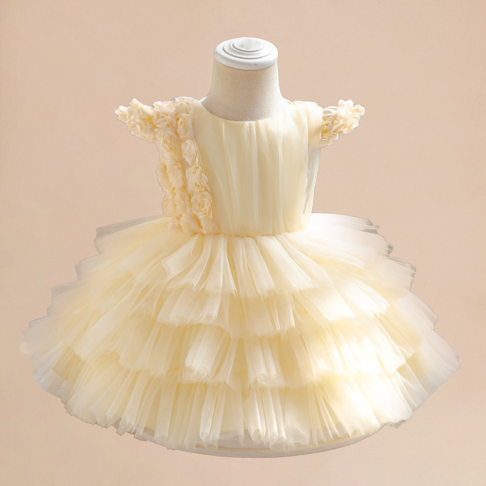 Elegant Girls Puffy Princess Birthday Party Dress