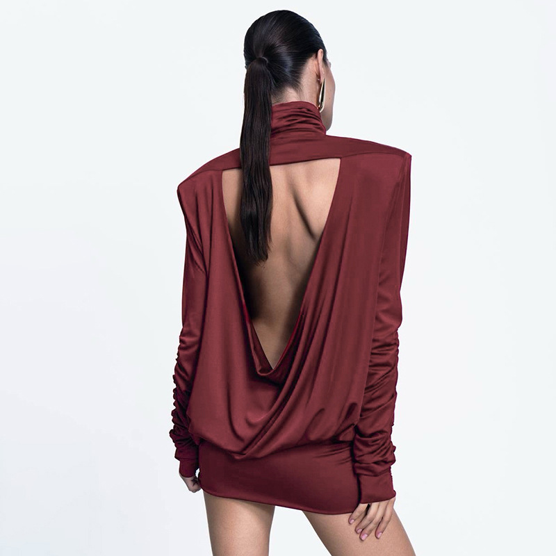 Sanhu Lianjiang Backless High Neck Skirt, Structured Fit - Image 2