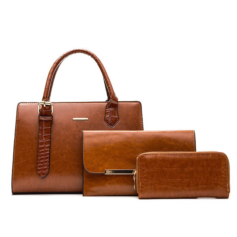 3-Piece Retro European Shoulder Messenger Bag Set women's shoulder messenger bag three-piece set mother and child bag