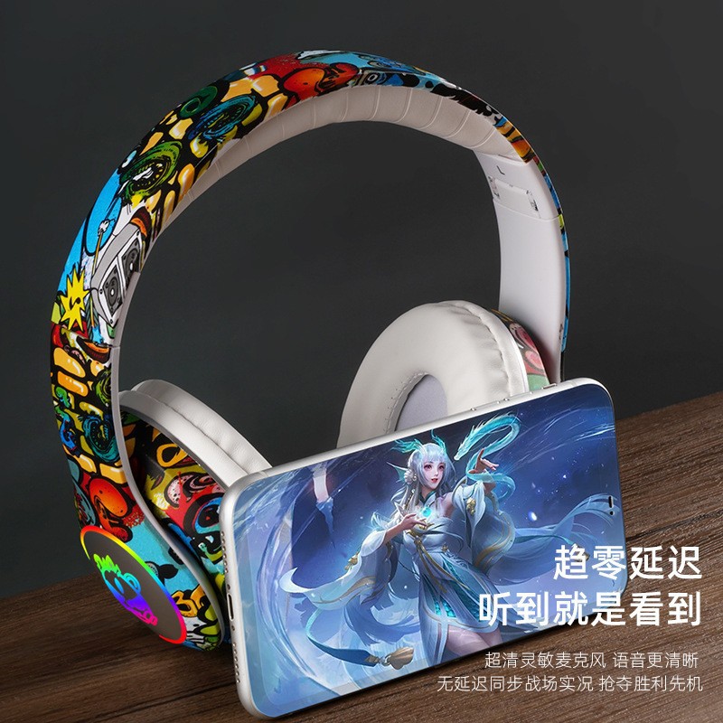 Children’s Bluetooth Headphones Noise Reduction Graffiti for Gaming - Image 5