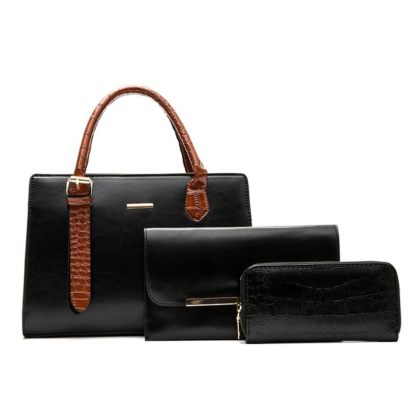 3-Piece Retro European Shoulder Messenger Bag Set women's shoulder messenger bag three-piece set mother and child bag - Image 5