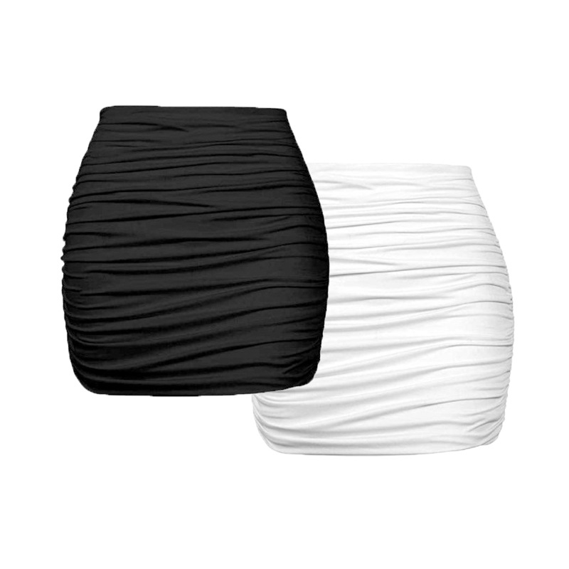 Women’s Slim Fit Mini Skirt, Sexy Clubwear Hip Skirt Black White S-XXL