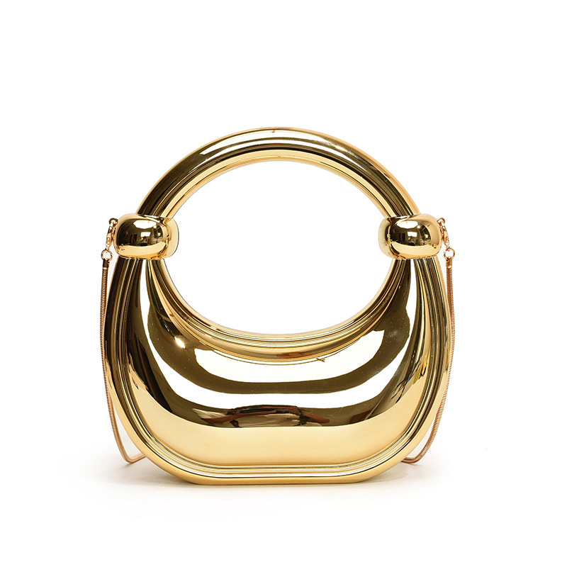 Luxury Gold Acrylic Beaded Box Handbag