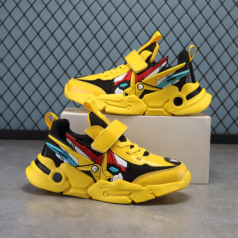 Boys Running Sneakers Leather Surface 815 Yellow Casual Shoes