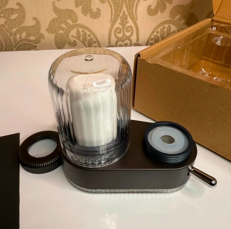 Tap Water Purifier Filter, Compact Countertop Faucet Water Filter with Replaceable Cartridge, Clear Protective Cover, Tap Adapter & Easy Kitchen Water Filtration Setup